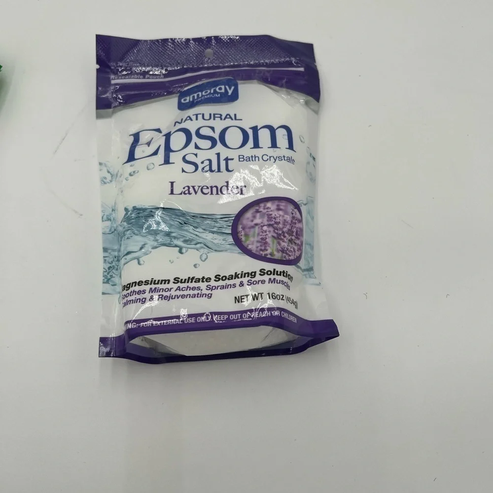 Amoray Premium Spearmint + Menthol Sport Soak Natural Epsom Salt 1and Lavender